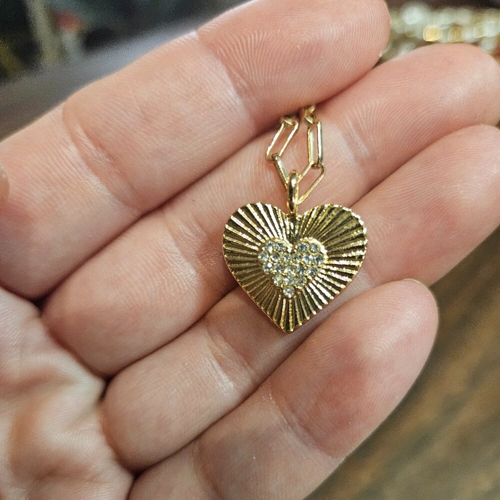 Pave Diamond Heart Pendant Necklace